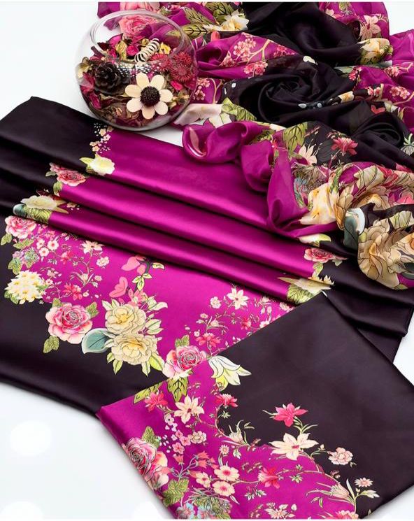 3 Pcs Shamooz Silk (Multi Color Shirt , Trouser & Dupatta)