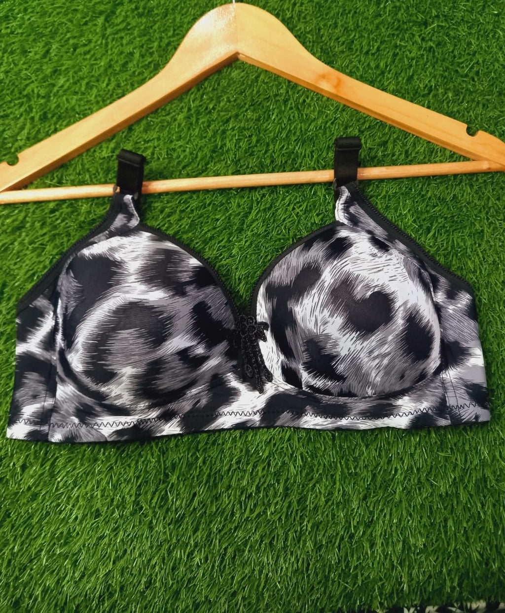 Tiger Print Padded Bra, Velvet Bra