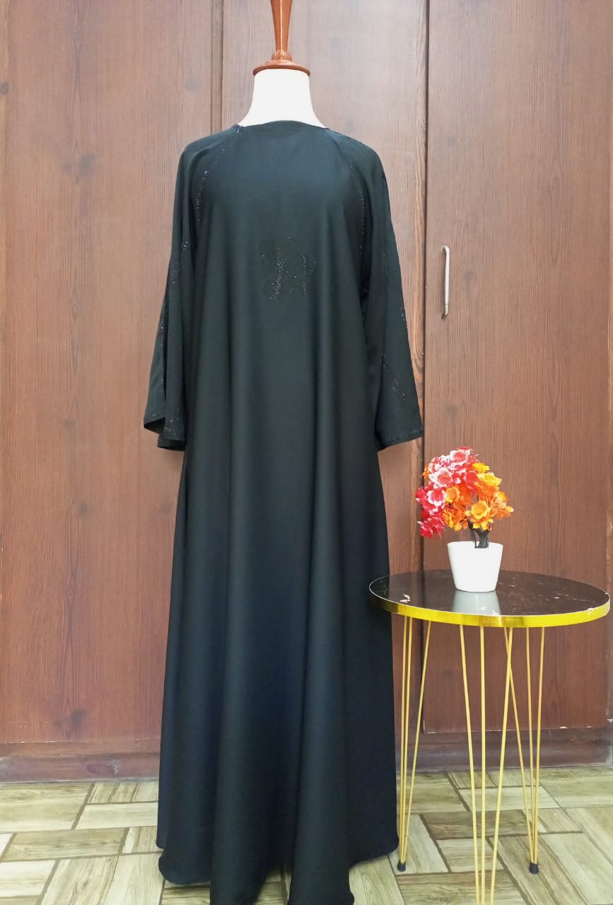 Round Neck Flared Lavish Abaya For Girls & Women