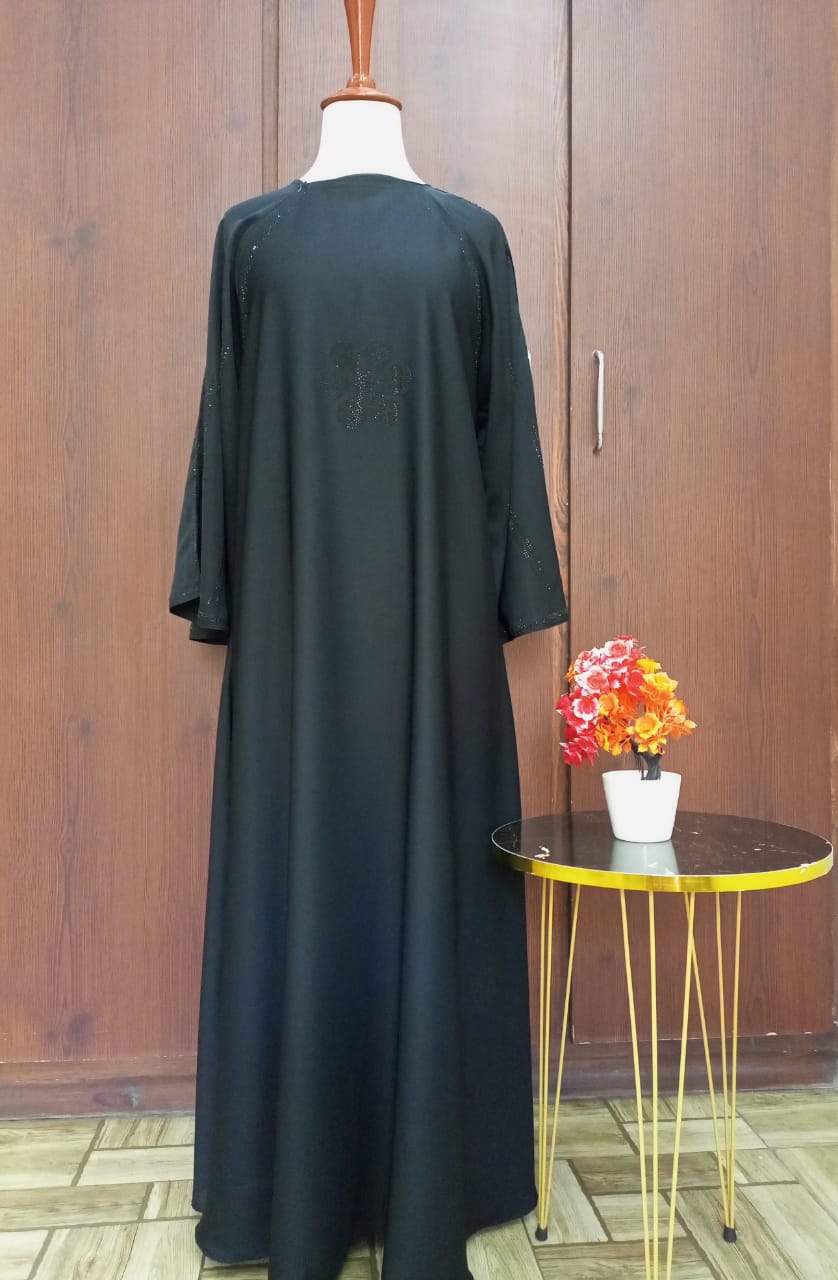 Round Neck Flared Lavish Abaya For Girls & Women