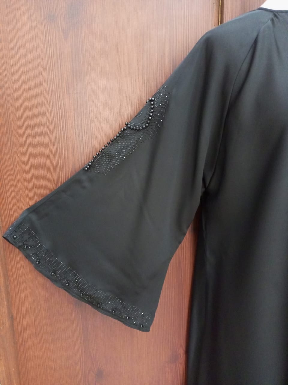 Round Neck Flared Stonework Lavish Abaya For Girls & Women
