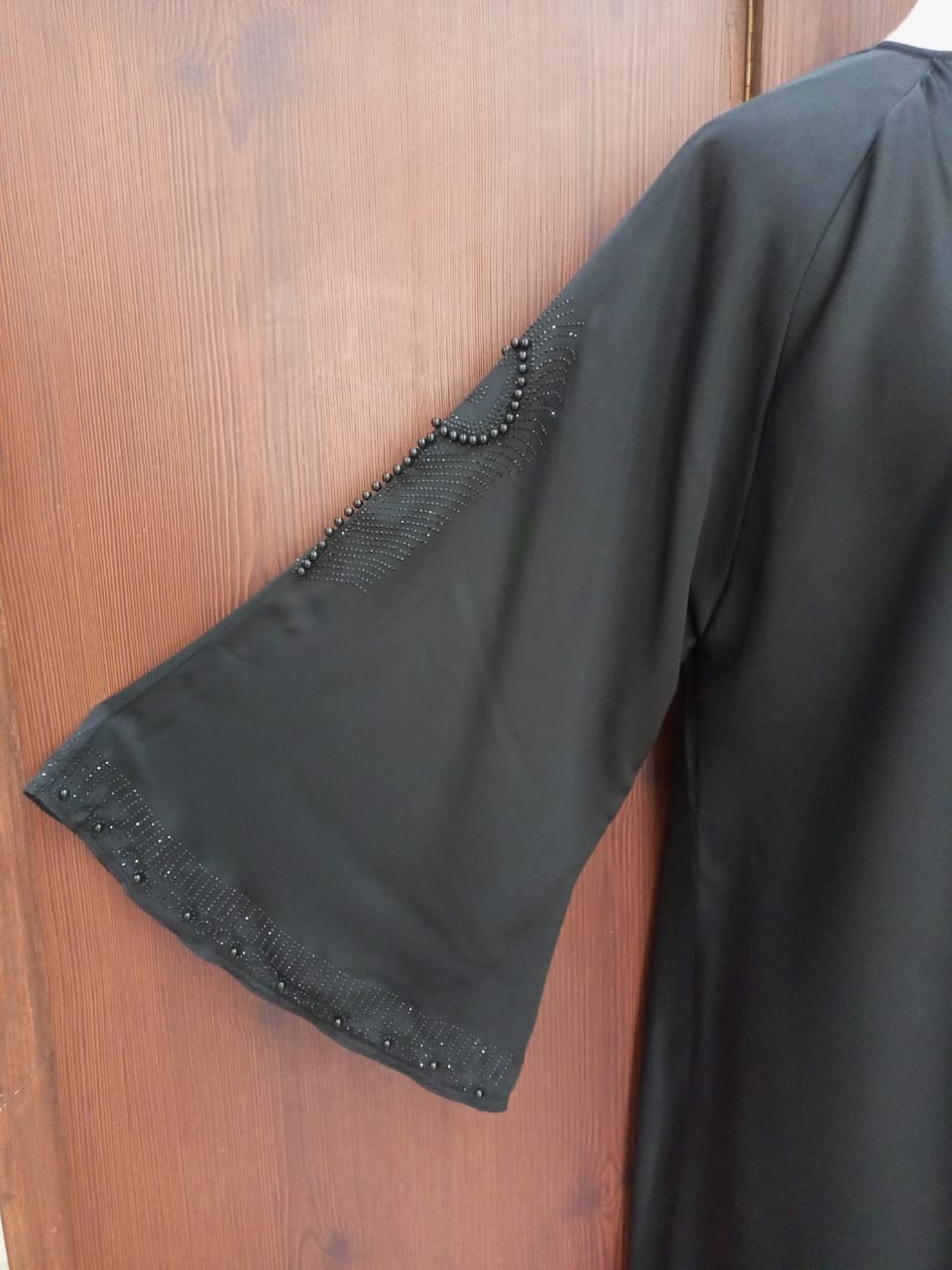 Round Neck Flared Stonework Lavish Abaya For Girls & Women