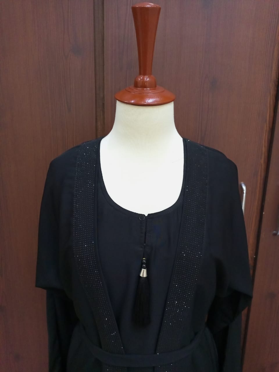 Round Neck Double Layer Lavish Abaya For Girls & Women