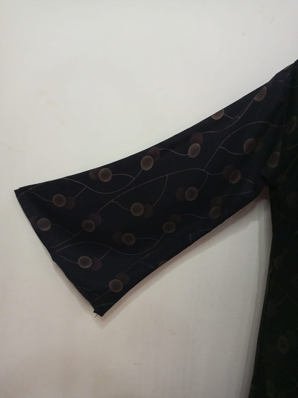 Round Neck Black Printed Lavish Abaya For Girls & Women