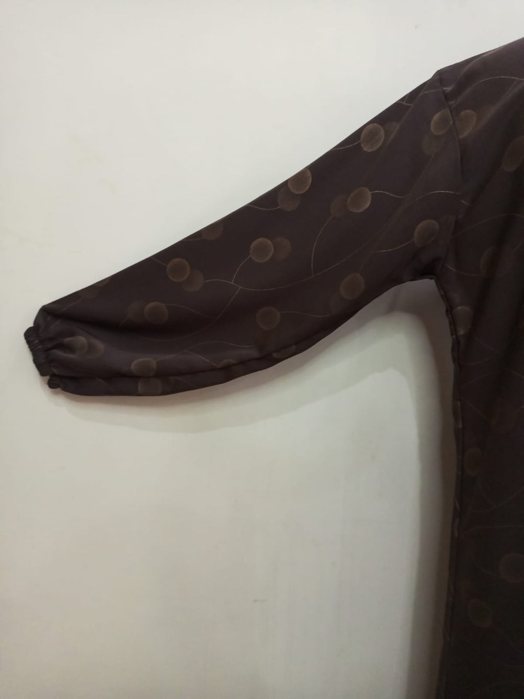 Round Neck Brown Printed Lavish Abaya For Girls & Women