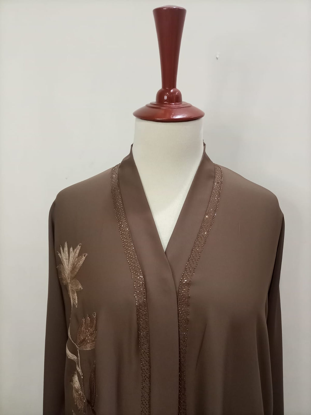 V Neck, Button Down Embellished Lavish Abaya For Girls & Women