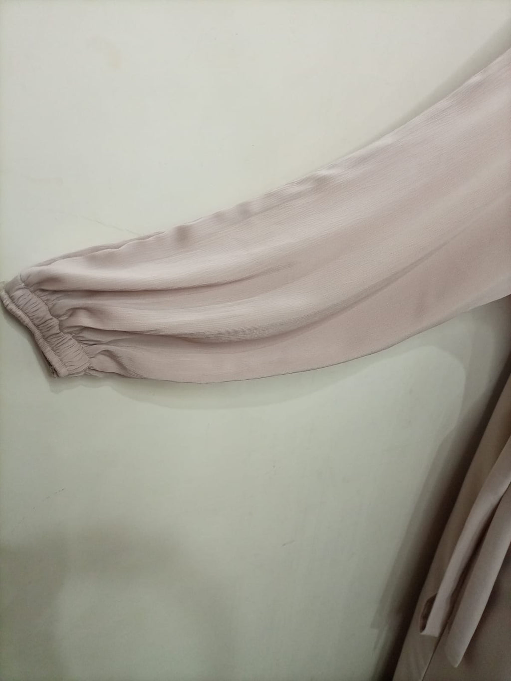 Round Neck Solid Beige Color Lavish Abaya For Girls & Women