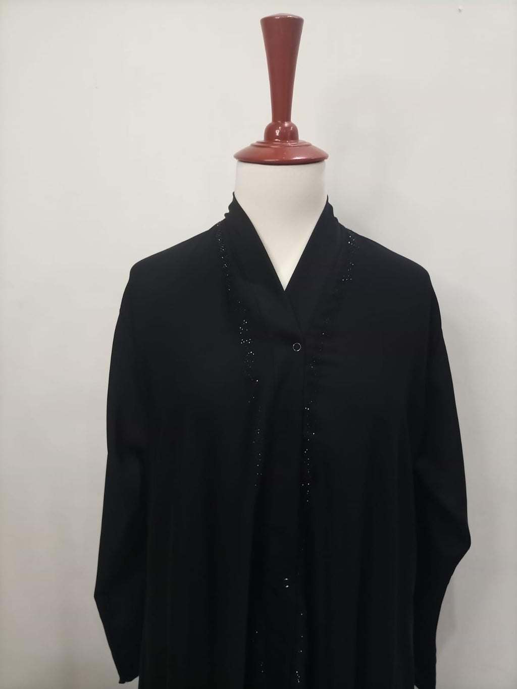 V Neck, Button Down Embellished Open Slits Lavish Abaya For Girls & Women