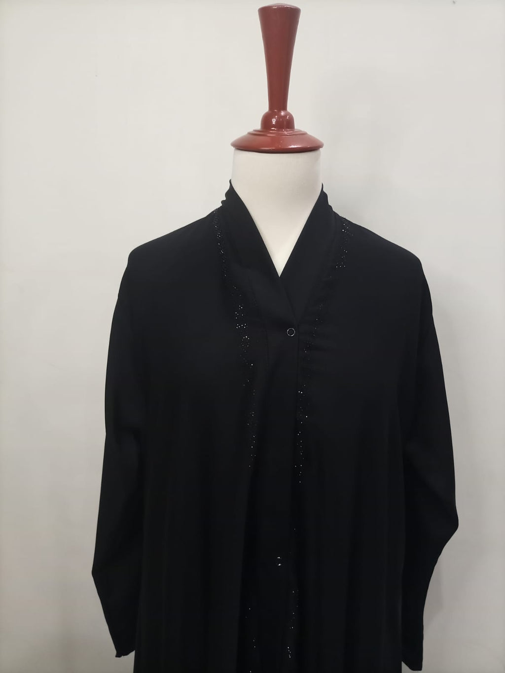 V Neck, Button Down Embellished Open Slits Lavish Abaya For Girls & Women