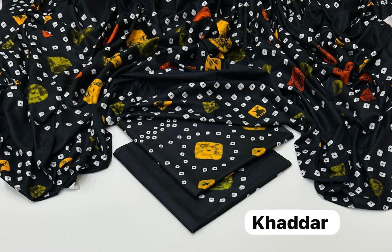 3 Pcs Allover Digital Printed Khaddar