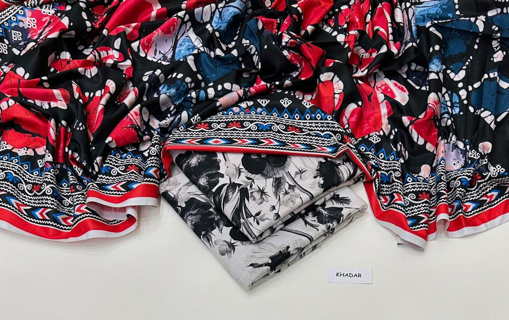3 Pcs Allover Digital Printed Khaddar