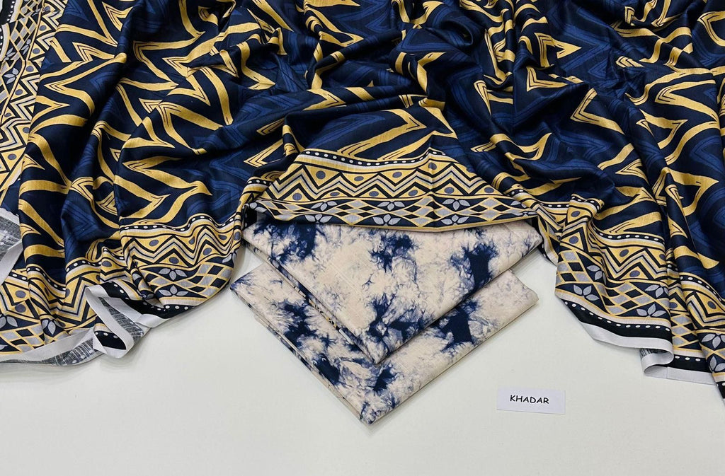 3 Pcs Allover Digital Printed Khaddar