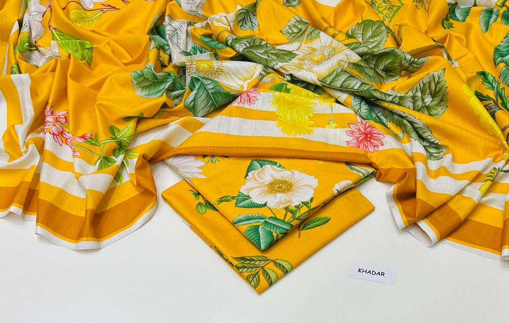 3 Pcs Allover Digital Printed Khaddar