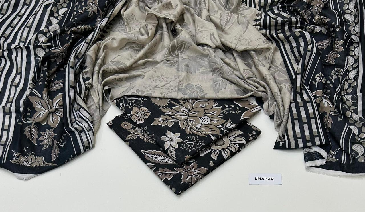 3 Pcs Allover Digital Printed Khaddar