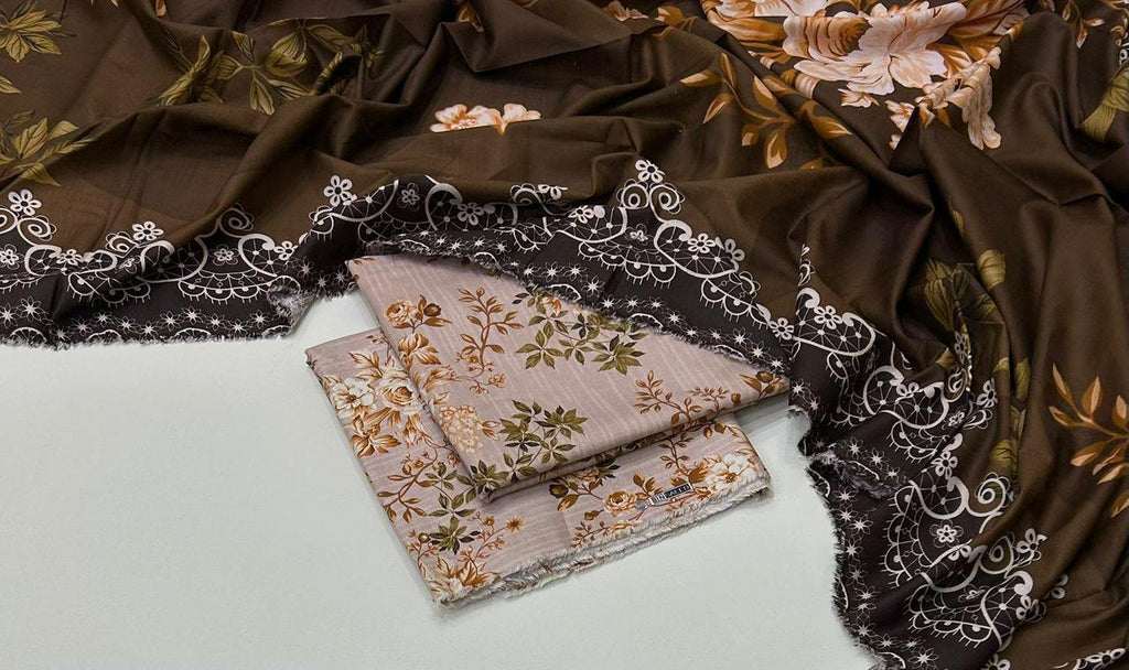 3 Pcs Allover Digital Printed Khaddar