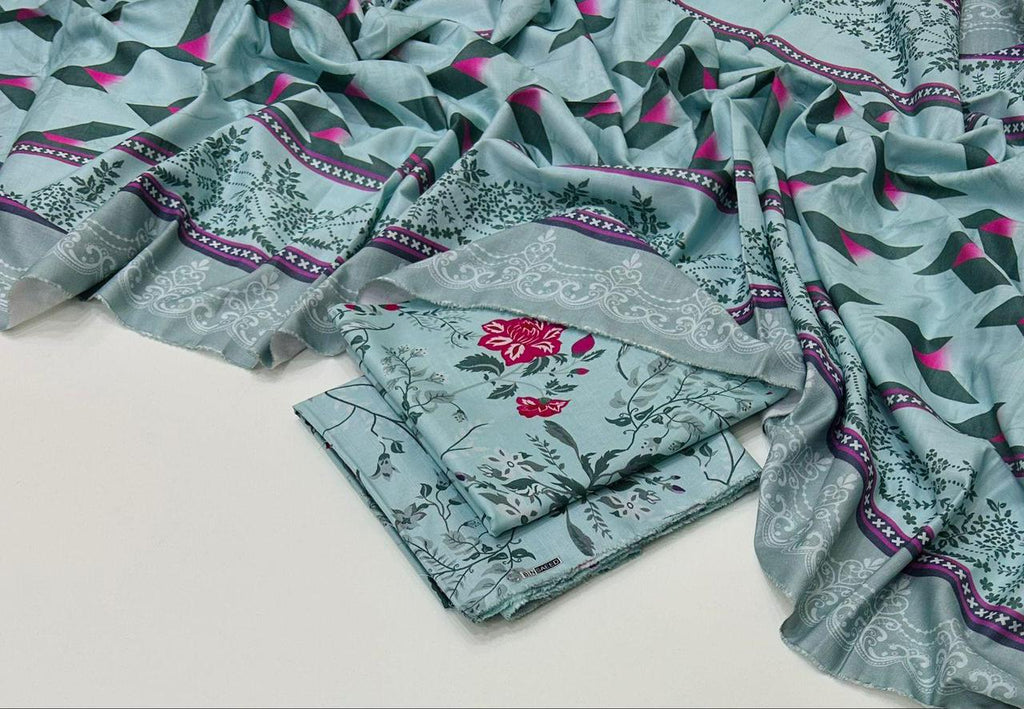 3 Pcs Allover Digital Printed Khaddar