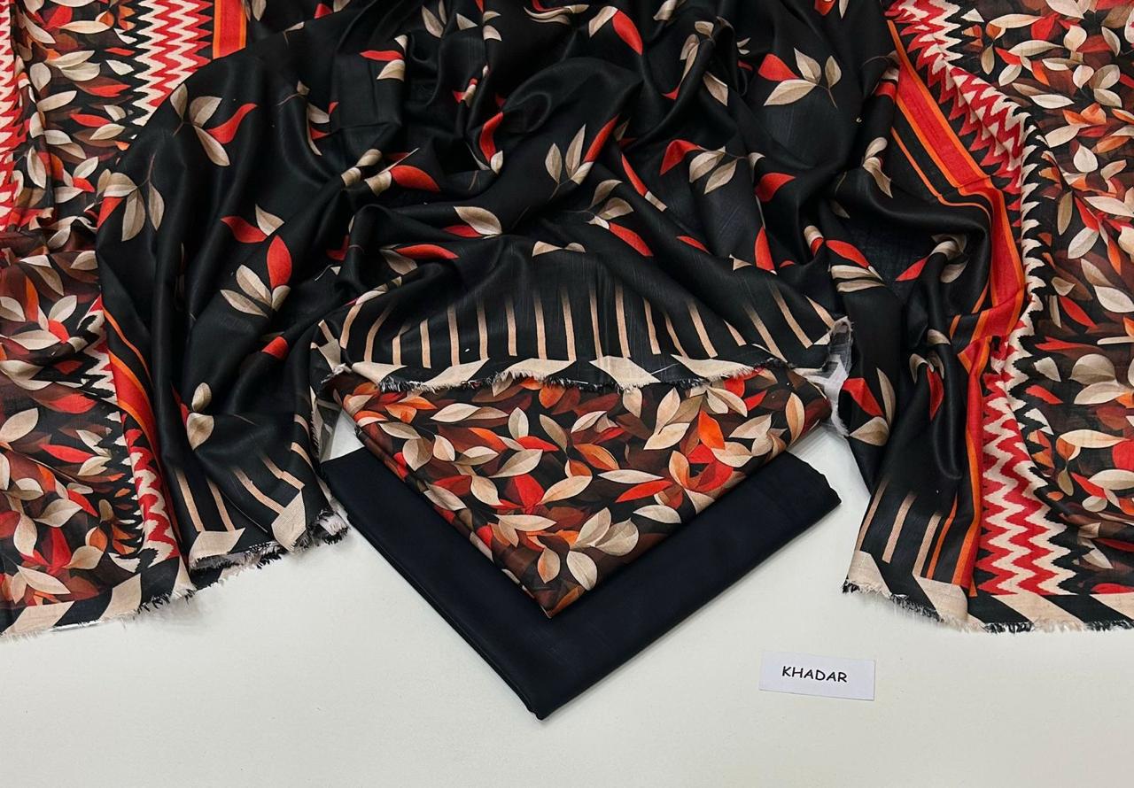 3 Pcs Allover Digital Printed Khaddar