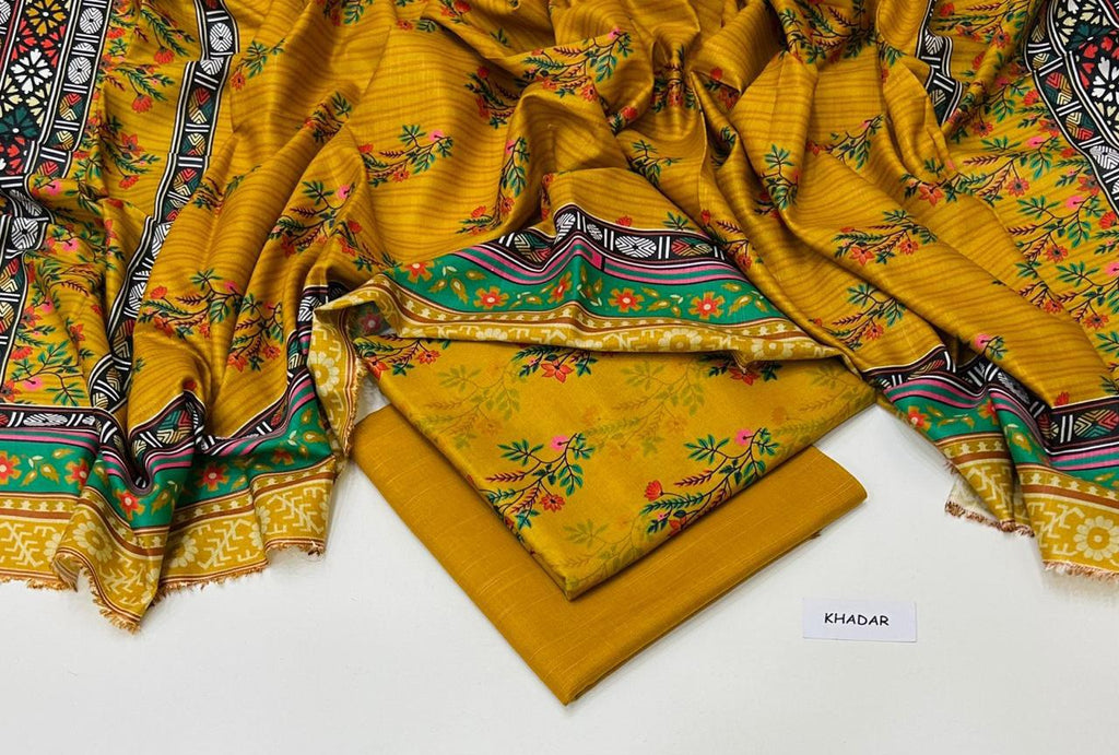 3 Pcs Allover Digital Printed Khaddar