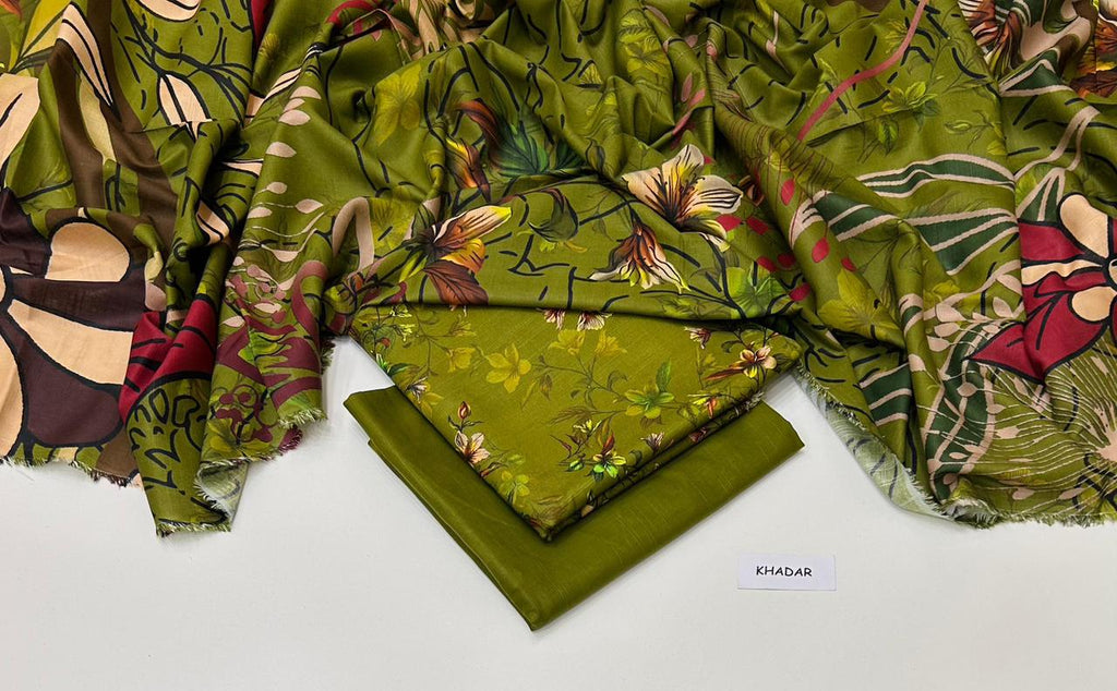 3 Pcs Allover Digital Printed Khaddar