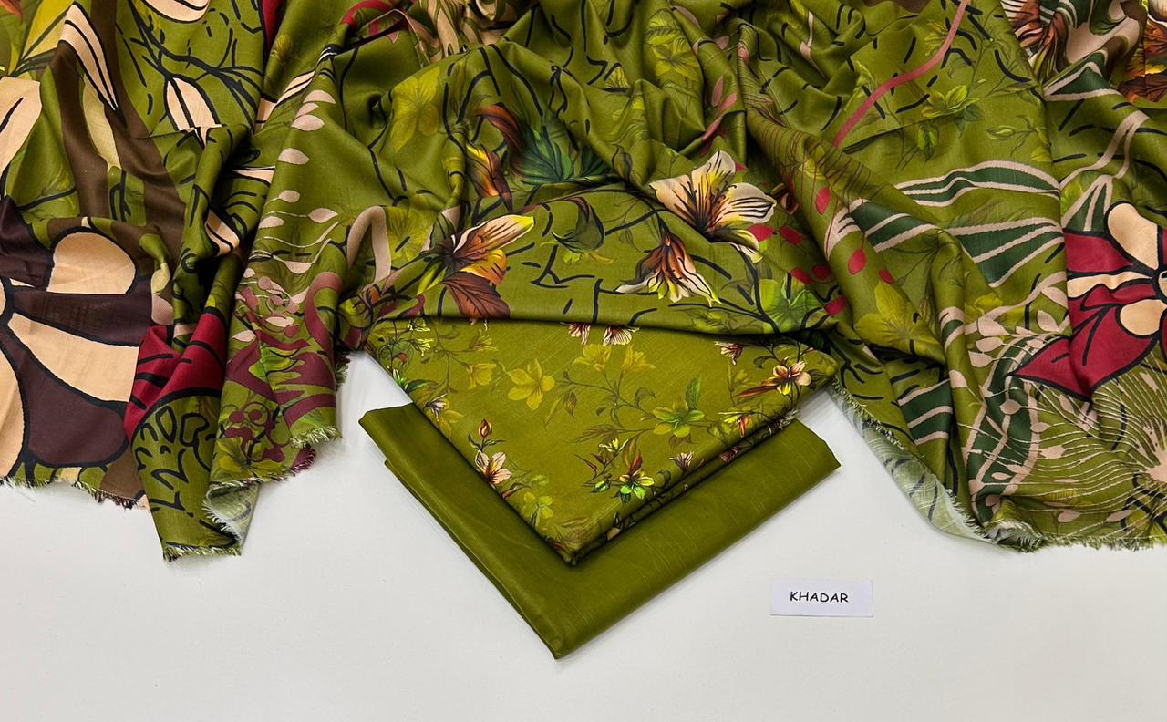 3 Pcs Allover Digital Printed Khaddar
