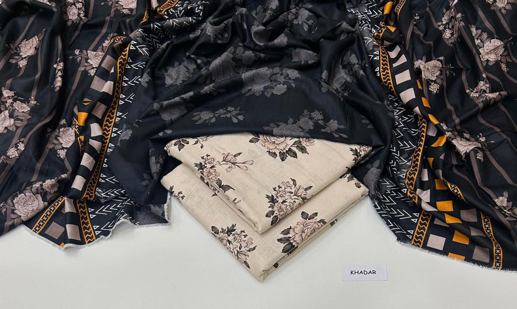 3 Pcs Allover Digital Printed Khaddar