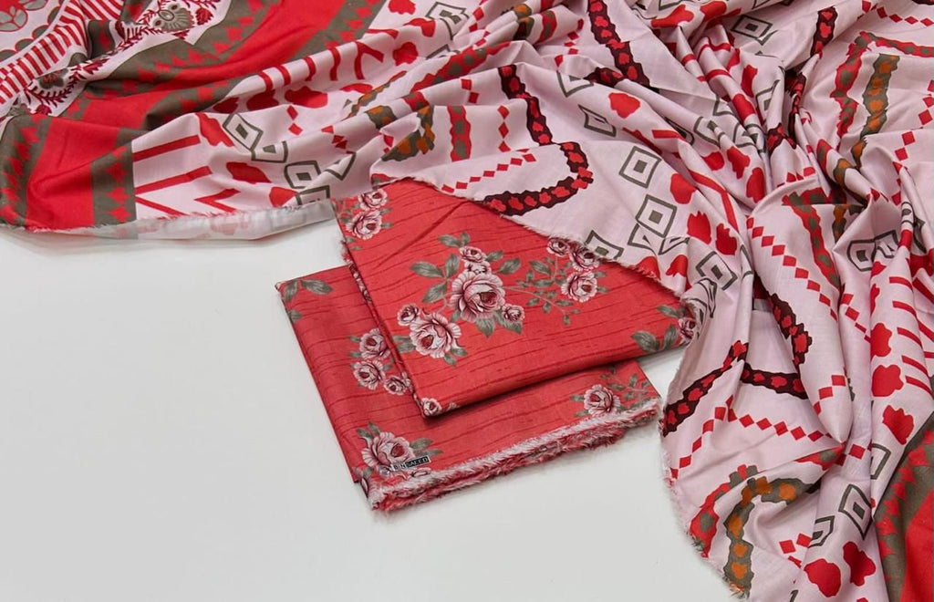 3 Pcs Allover Digital Printed Khaddar