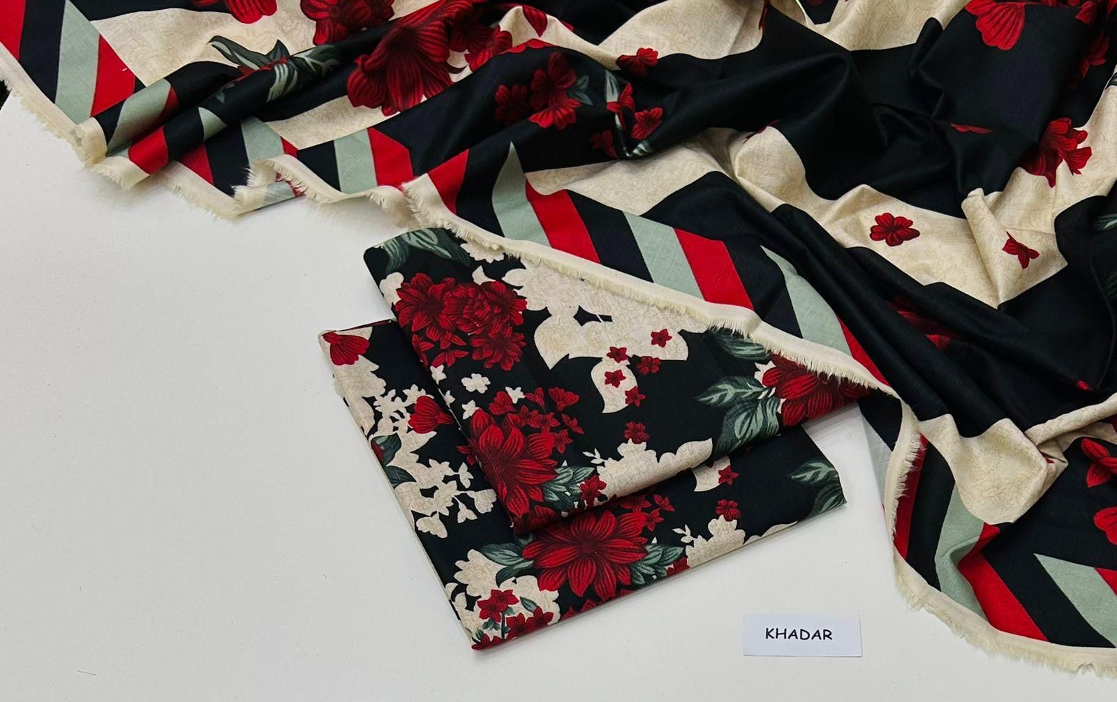 3 Pcs Allover Digital Printed Khaddar