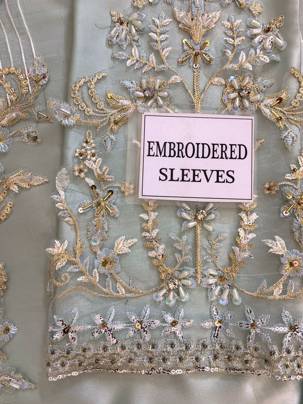 Lavish 3 Pcs Shamooz Silk With Embroidery and Adda Work Unstitched