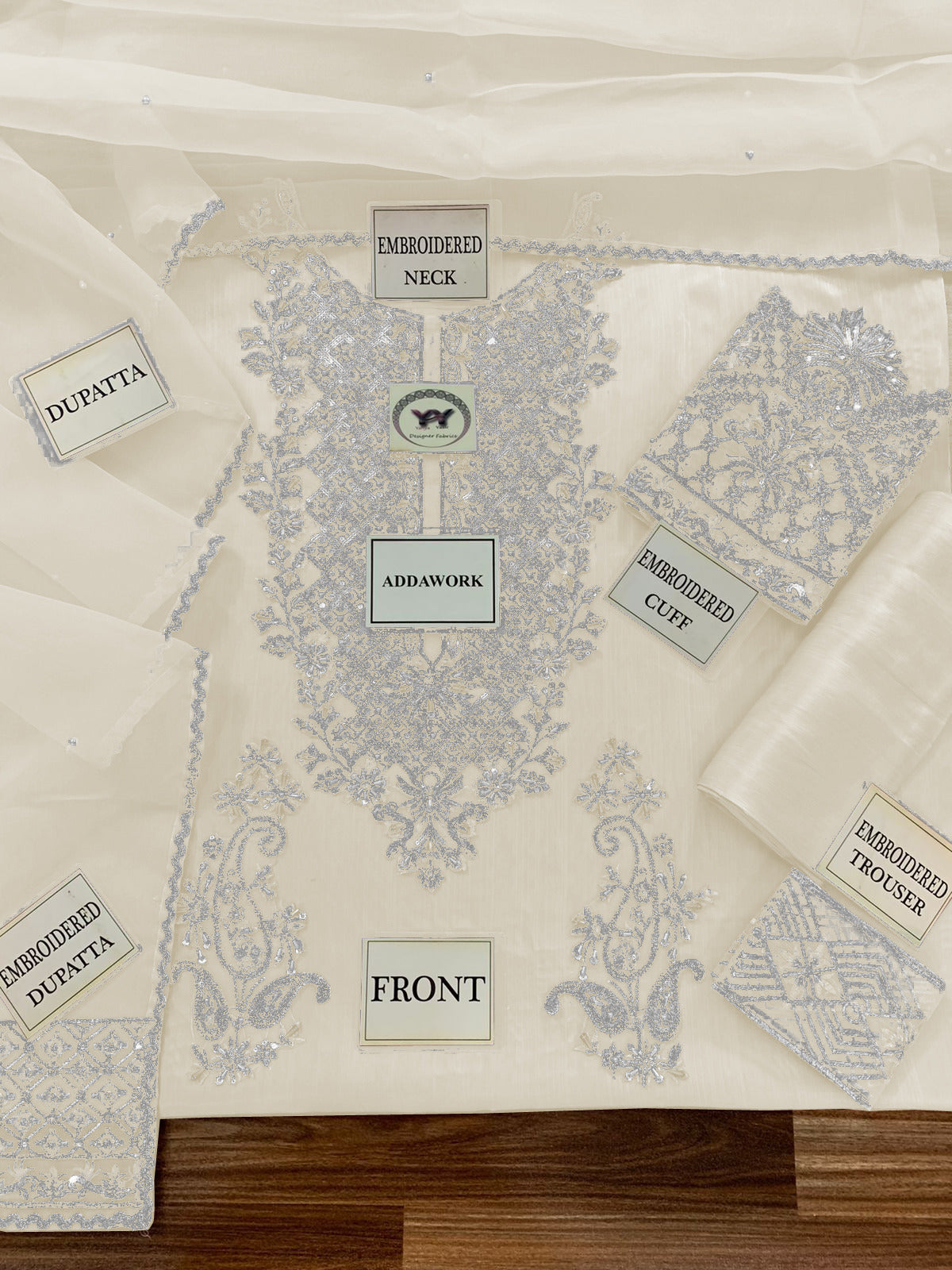 Lavish 3 Pcs Shisha Silk With Embroidery and Hand Work Unstitched