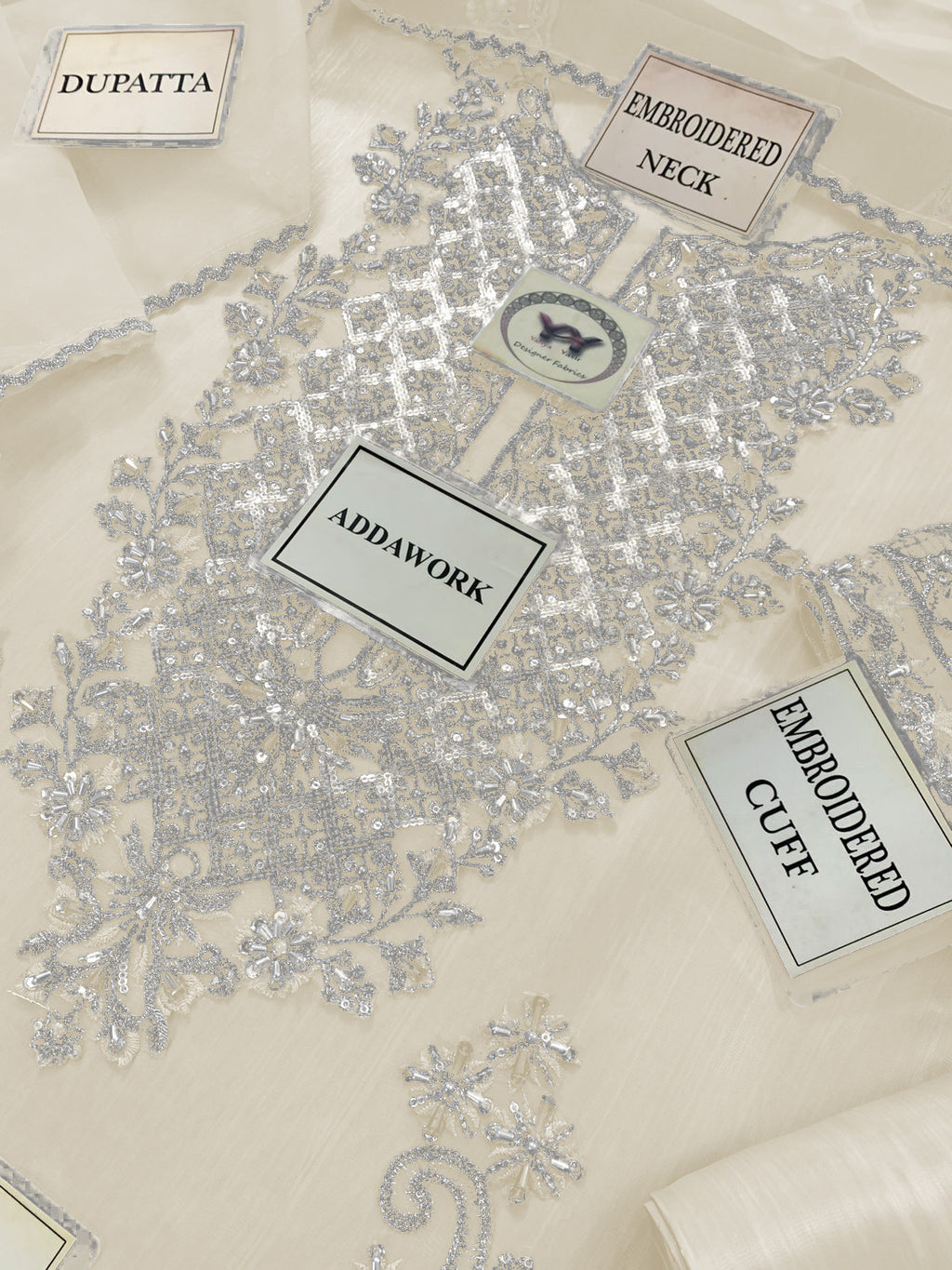 Lavish 3 Pcs Shisha Silk With Embroidery and Hand Work Unstitched