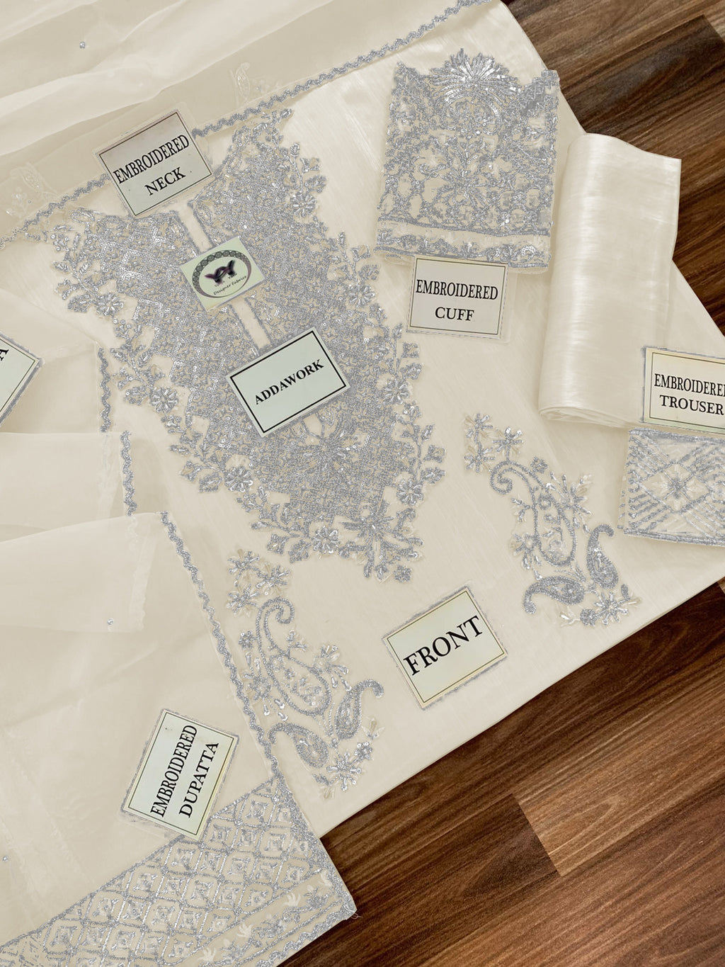 Lavish 3 Pcs Shisha Silk With Embroidery and Hand Work Unstitched