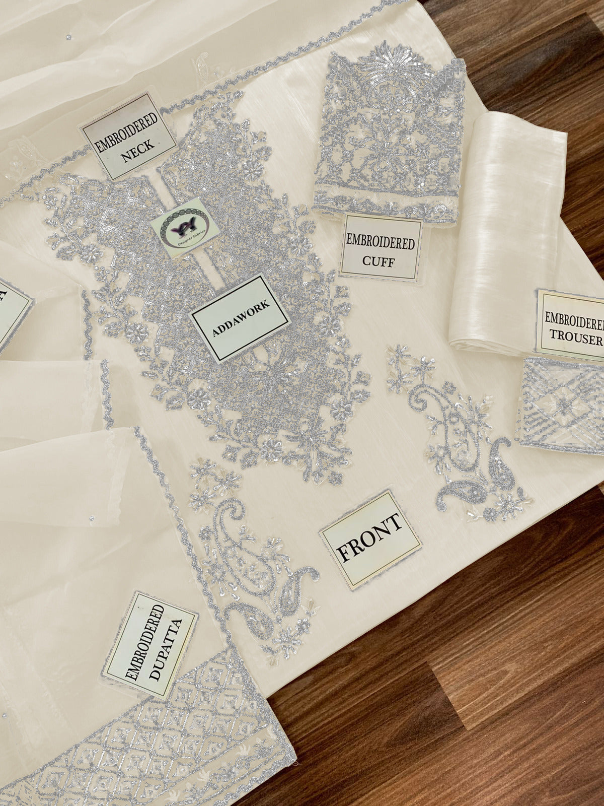 Lavish 3 Pcs Shisha Silk With Embroidery and Hand Work Unstitched