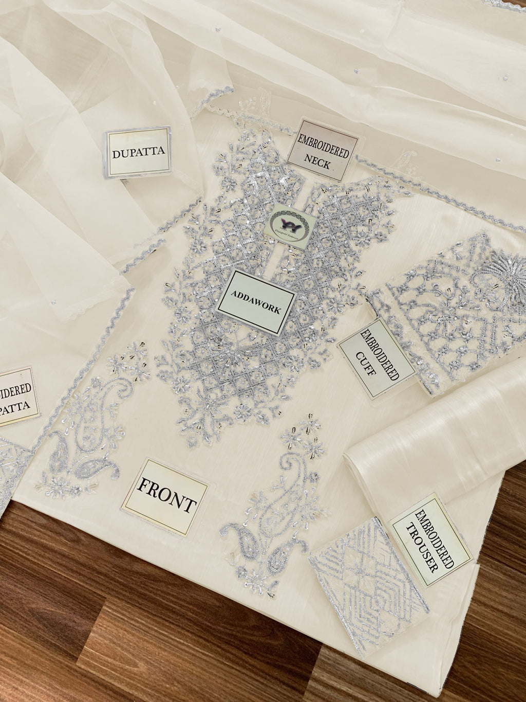 Lavish 3 Pcs Shisha Silk With Embroidery and Hand Work Unstitched