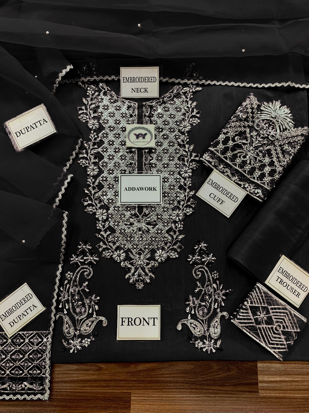 Lavish 3 Pcs Shisha Silk With Embroidery and Hand Work Unstitched