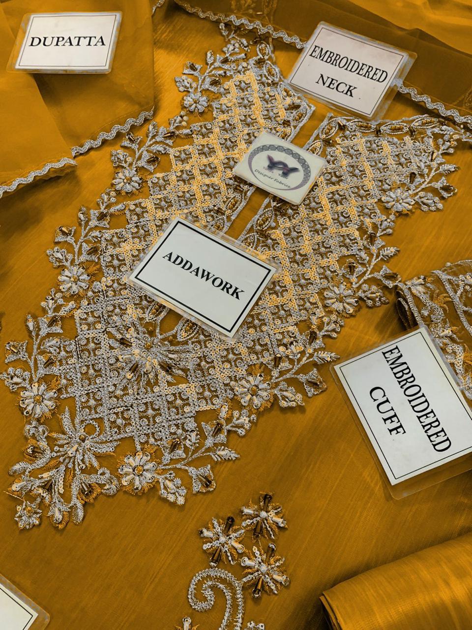 Lavish 3 Pcs Shisha Silk With Embroidery and Hand Work Unstitched